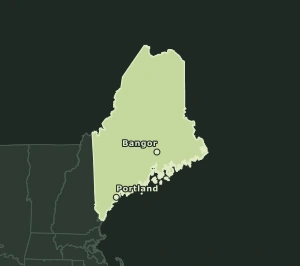 Area Code 207 geographic coverage map