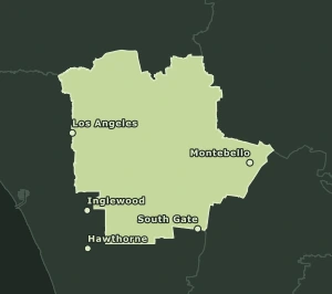 Area Code 213 geographic coverage map