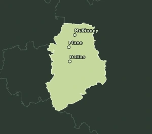 Area Code 214 geographic coverage map