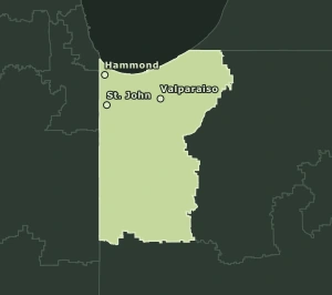 Area Code 219 geographic coverage map