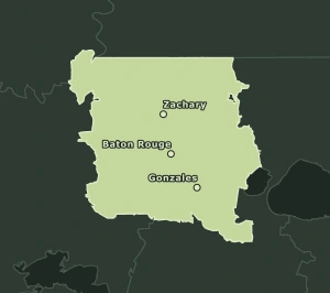 Area Code 225 geographic coverage map