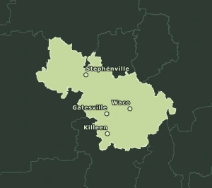 Area Code 254 geographic coverage map