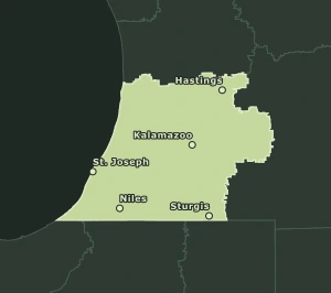Area Code 269 geographic coverage map