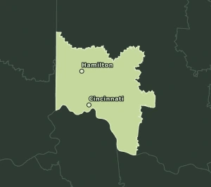 Area Code 283 geographic coverage map