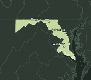 Area Code 301 geographic coverage map