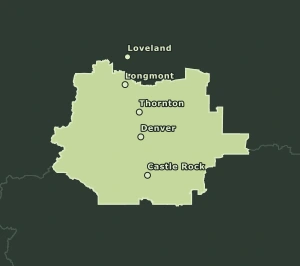 Area Code 303 geographic coverage map