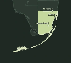 Area Code 305 geographic coverage map