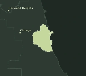 Area Code 312 geographic coverage map