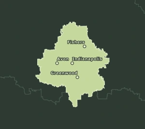 Area Code 317 geographic coverage map