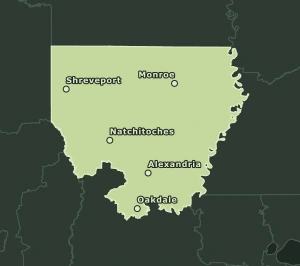 Area Code 318 geographic coverage map