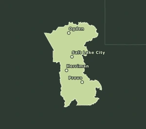 Area Code 385 geographic coverage map