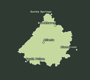 Area Code 404 geographic coverage map