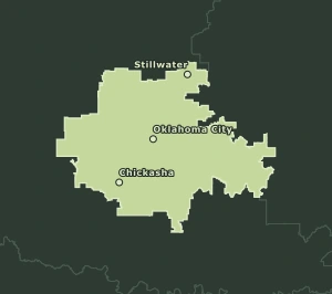 Area Code 405 geographic coverage map