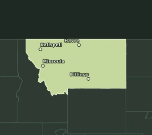 Area Code 406 geographic coverage map