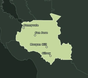 Area Code 408 geographic coverage map