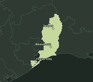 Area Code 409 geographic coverage map