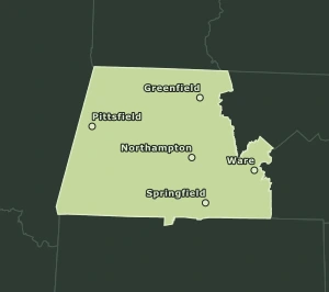 Area Code 413 geographic coverage map
