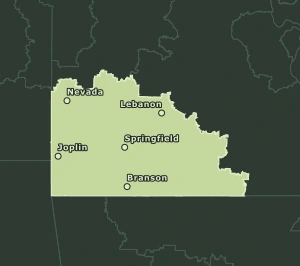 Area Code 417 geographic coverage map
