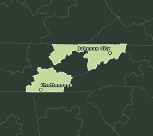 Area Code 423 geographic coverage map