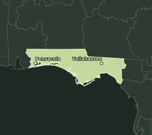 Area Code 448 geographic coverage map