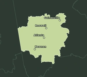 Area Code 470 geographic coverage map