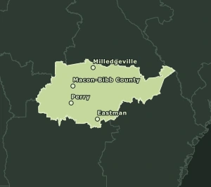 Area Code 478 geographic coverage map