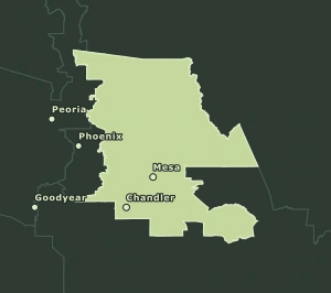 Area Code 480 geographic coverage map