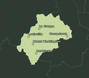 Area Code 502 geographic coverage map