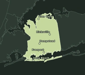 Area Code 516 geographic coverage map
