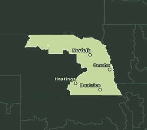 Area Code 531 geographic coverage map