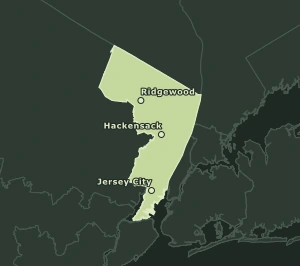 Area Code 551 geographic coverage map