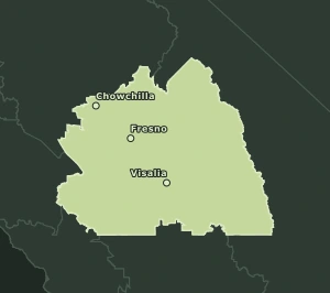 Area Code 559 geographic coverage map
