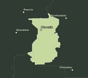 Area Code 602 geographic coverage map