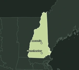 Area Code 603 geographic coverage map