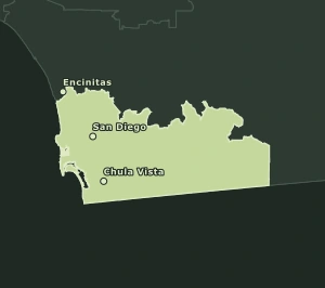 Area Code 619 geographic coverage map