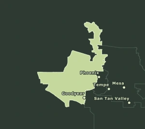 Area Code 623 geographic coverage map