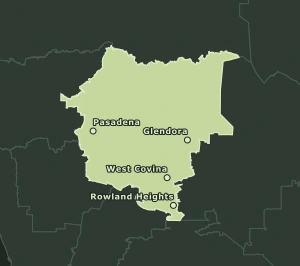 Area Code 626 geographic coverage map