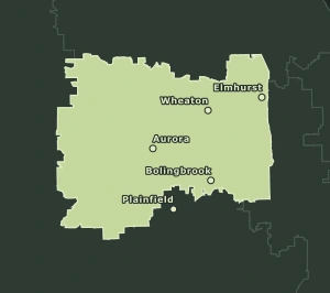 Area Code 630 geographic coverage map