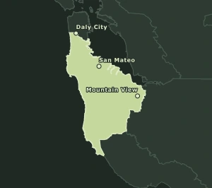 Area Code 650 geographic coverage map