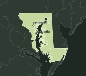 Area Code 667 geographic coverage map