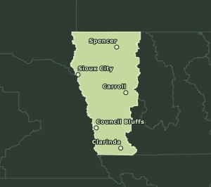 Area Code 712 geographic coverage map
