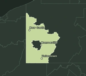 Area Code 724 geographic coverage map