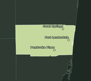 Area Code 754 geographic coverage map