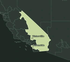 Area Code 760 geographic coverage map