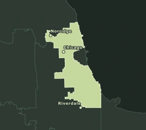 Area Code 773 geographic coverage map