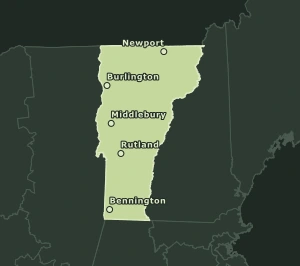 Area Code 802 geographic coverage map