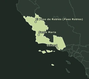 Area Code 805 geographic coverage map