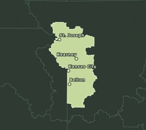Area Code 816 geographic coverage map