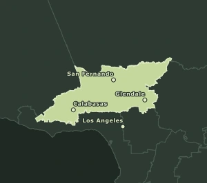 Area Code 818 geographic coverage map