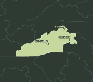 Area Code 828 geographic coverage map